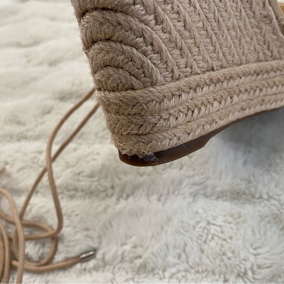 Jessica Simpson Cream Lace-Up Platform Wedge Espadrilles New Size 10 - Picture 12 of 14